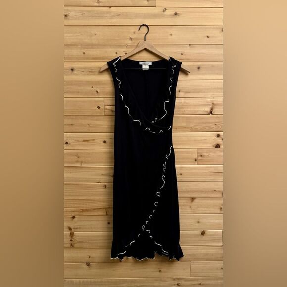 Y2K Vintage La Belle Size Medium White Ruffle Trim Sleeveless Dress Whimsigoth - Picture 1 of 11